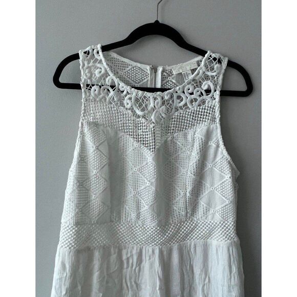 Forever 21 White Crochet Lace Fit & Flare Mini Dress Plus Size 0X - Picture 2 of 7